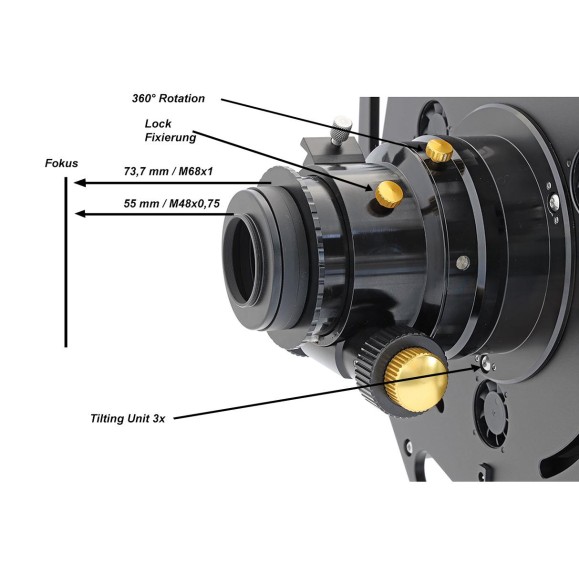 TSTélescope Ritchey-Chrétien -Optique 10" f/6.4 avec flattener - Carbon Truss