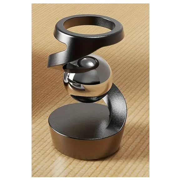 Sphère cinétique - Sculpture en métal avec illusion d'optique en mouvement