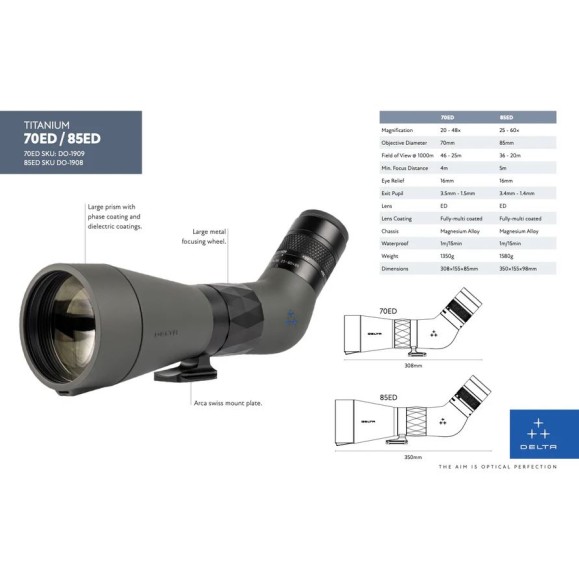 DELTA TITANIUM ED85 25-60x85 DO1908 télescope terrestre