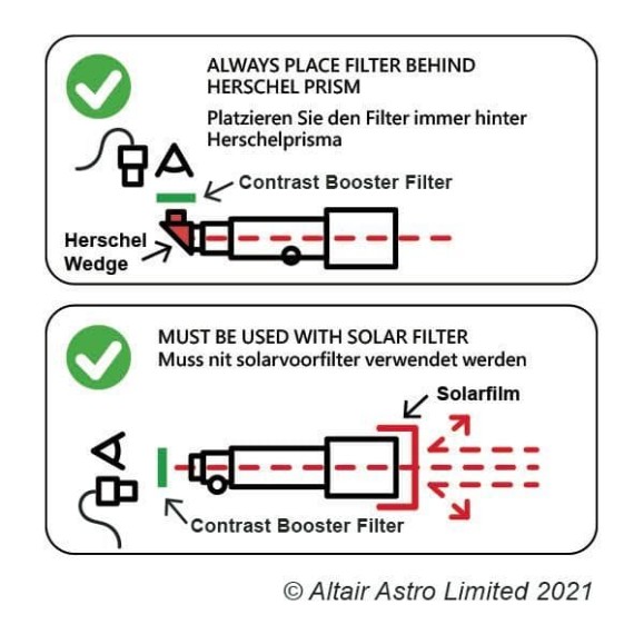 ALTAIR ASTRO 7nm - 540nm Continuous 1,25 V3" Solar Contrast Booster Filter (Contrast Booster)
