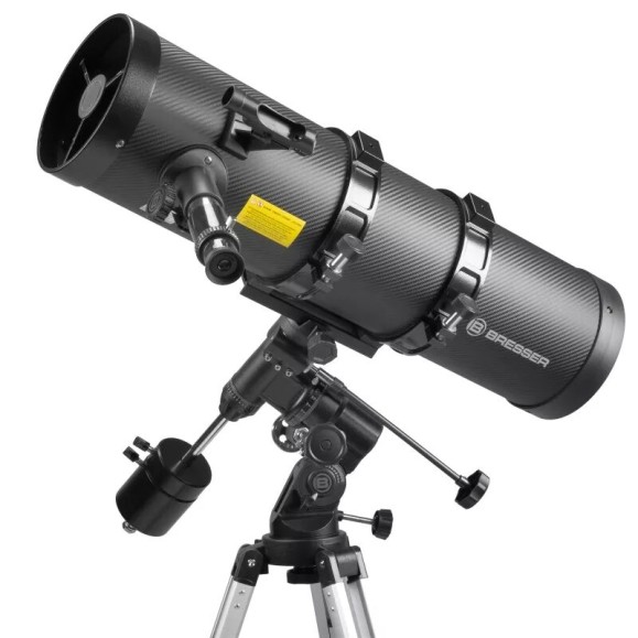 Télescope Bresser Pollux-II N-150/1400 EQ3 avec adaptateur pour smartphone et filtre solaire