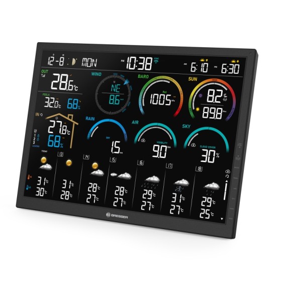 Station météo BRESSER 4CAST 18.5" Wi-Fi avec capteur 8 en 1