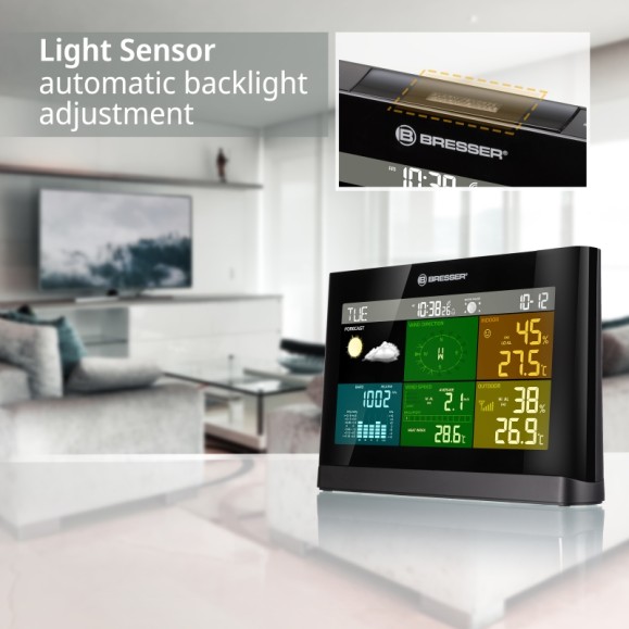 BRESSER Comfort 5-in-1 centre météorologique affichage noir