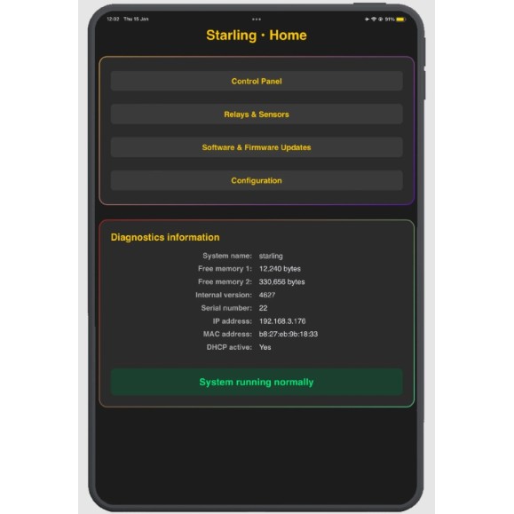 STARLING Contrôleur d'observatoire partagé avec clip de montage sur rail DIN