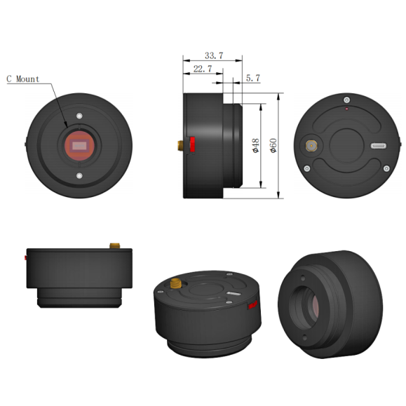 Caméra BMS Caméra CMOS USB 2.0 de 2 MP avec WiFi