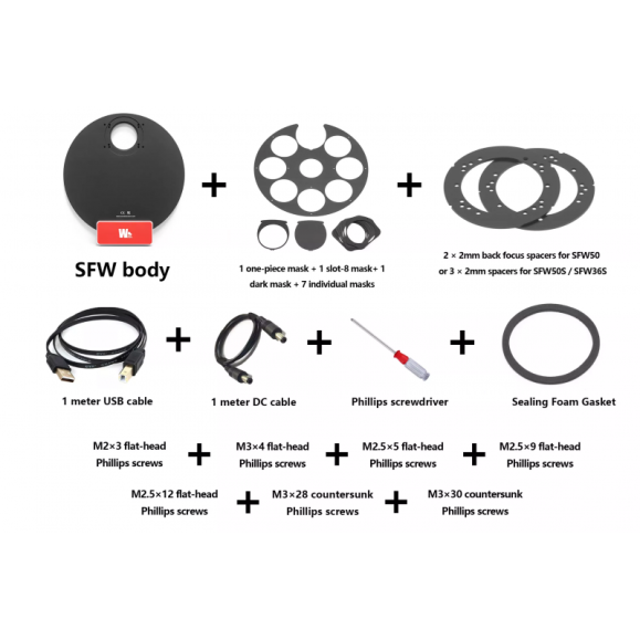 Flocon de neige 8 x 50 mm roue filtrante à profil bas WandererAstro