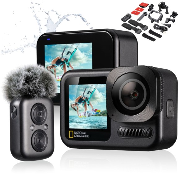 NATIONAL GEOGRAPHIC Caméra sportive 4K Ultra-HD 60fps Wi-Fi Explorer 7