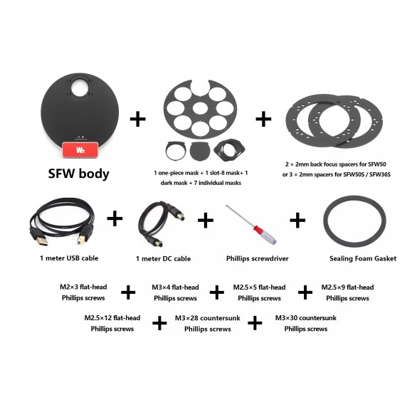 Roue filtrante à profil bas Snowflake 8 x 36mm WandererAstro
