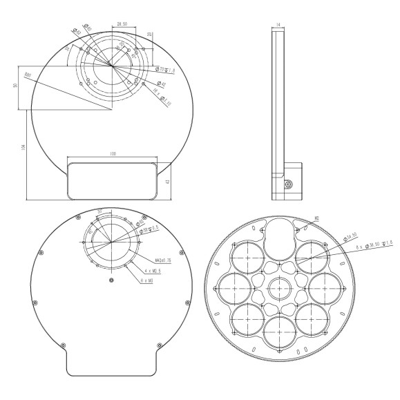 Roue filtrante à profil bas Snowflake 8 x 36mm WandererAstro