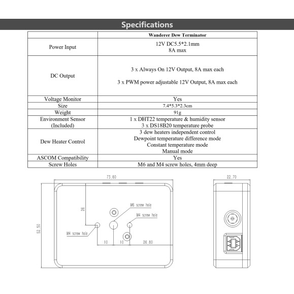 Dew Terminator WandererAstro Dew Terminator Dew Terminator WandererAstro Contrôleur anti-dérive